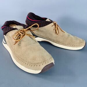 VISVIM SS15 Size 12 Maliseet Folk Tan Suede Rib Knit Foldover Sneakers